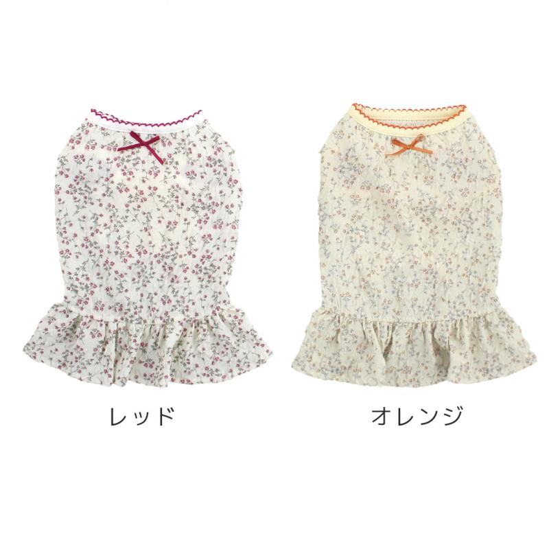 iDog 小花柄フリル付きタンク