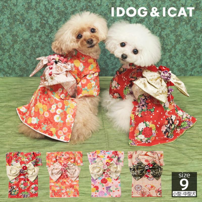 iDog 日本の伝統 華やか晴れ着 花飾り付き