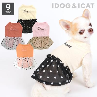 iDog シフォンドットスカートワンピ