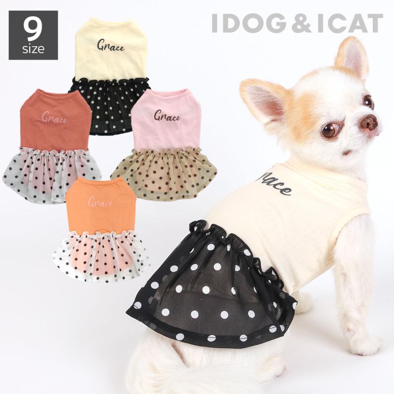 iDog シフォンドットスカートワンピ